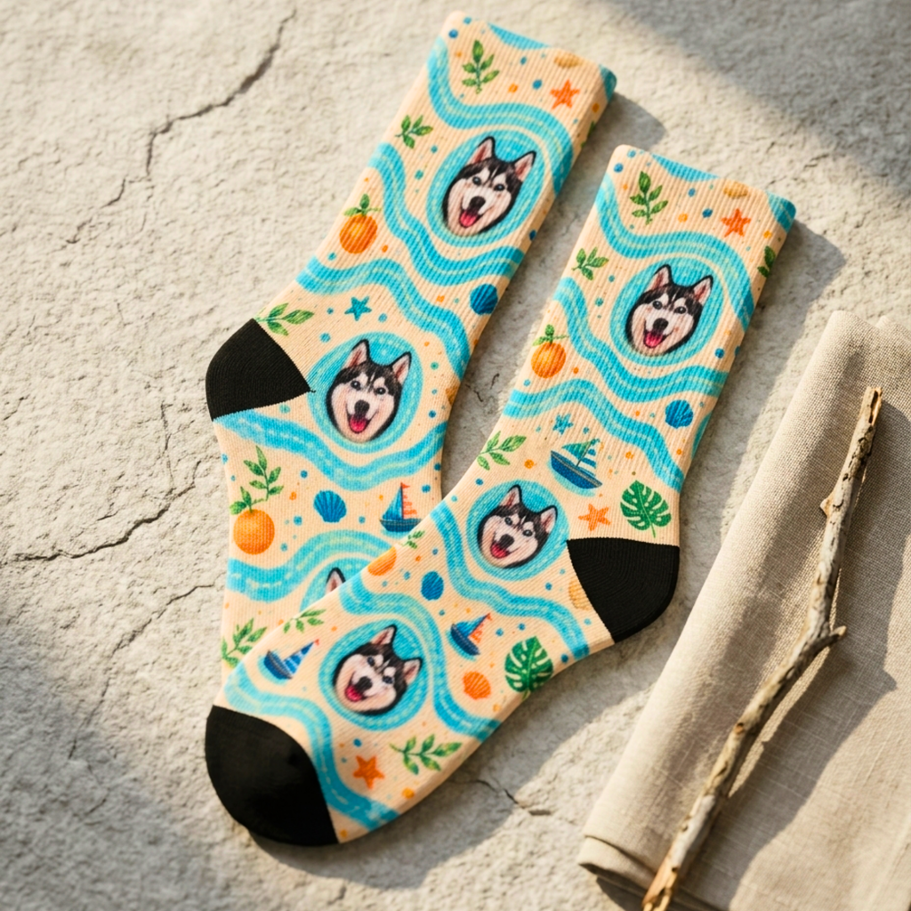 Custom Printed Water Themed Socks