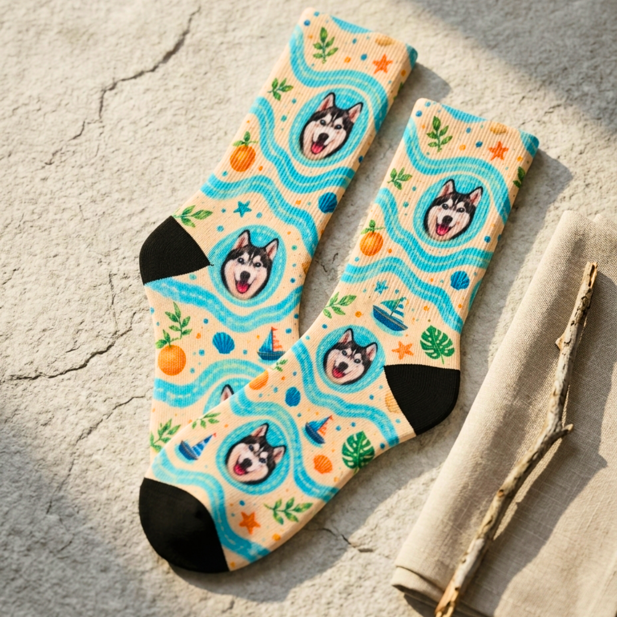 Custom Printed Water Themed Socks